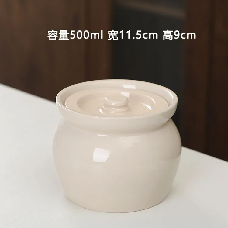 带盖瓦罐炖盅500毫升隔水炖汤家用陶瓷炖罐沙县小吃耐高温煨汤罐