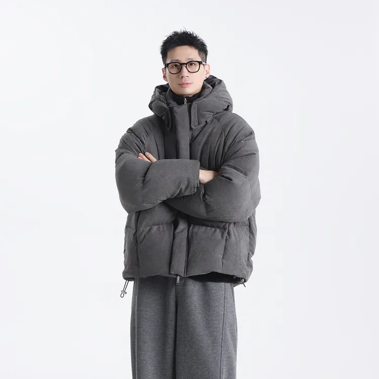 E77.GCCDUP冬季情侣休闲时尚90白鸭绒可拆卸连帽面包羽绒服F718