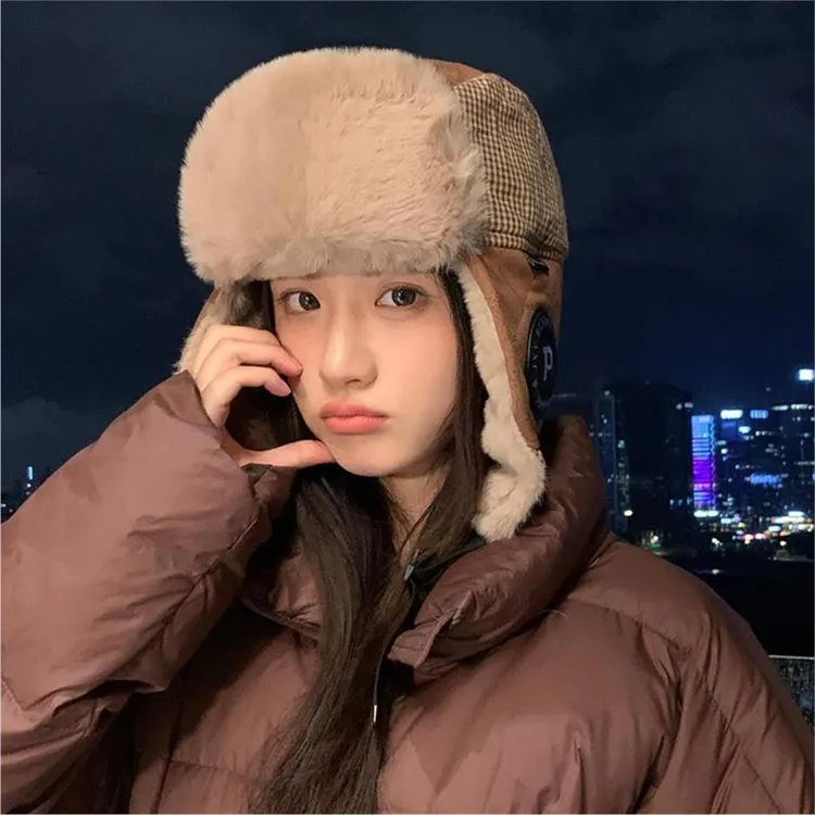 巨好看的帽子女款2025冬季新款韩版高级感羽绒夹棉雷锋帽户外防寒