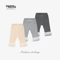 婴悦家春秋女宝宝洋气时尚女童坑条针织弹力网纱打底裤89159