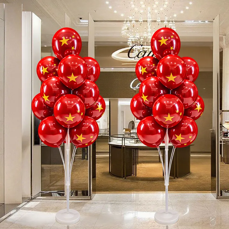 十一国庆节氛围装饰品五角星气球立柱商场店铺氛围感场景布置用品