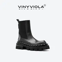 VINYVIOLA25秋冬新品S线系列时尚铆钉切尔西靴【S系列·无鞘】