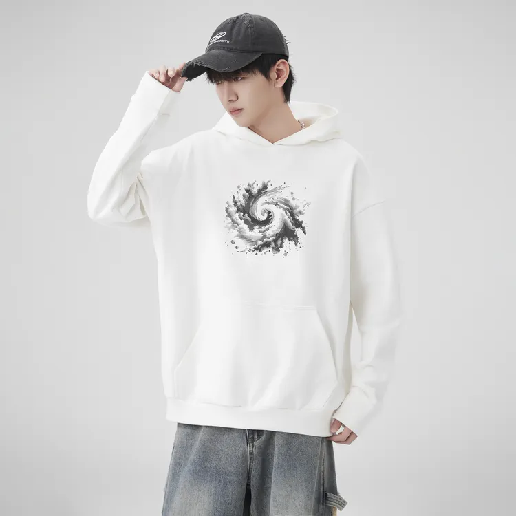 Z.G知故 水墨风420克重套头连帽卫衣 源系列