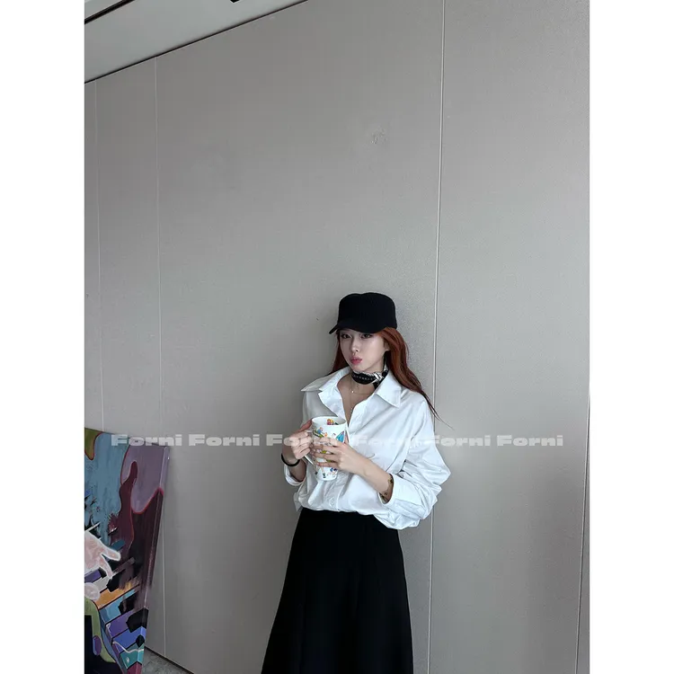 12月6日10:00新品 FORNI 棱镜衫 设计感弹力连体宽松衬衫不勒裆