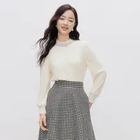 【婷婷专属】2025秋季优雅气质蕾丝通勤轻奢钉珠弹力长袖立领上衣女