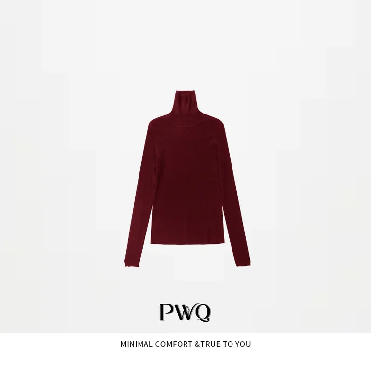 【百变凰后】毛衣高领螺纹面开口小缺口袖上衣SKL-259259-QZ