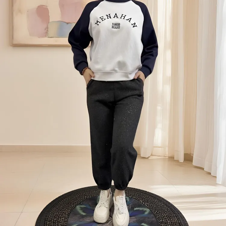 加绒加厚星空裤高腰百搭时尚束脚裤潮流洋气保暖九分小个子休闲裤