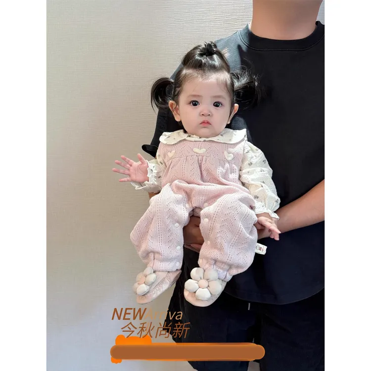 秋季婴儿衣服宝宝2025秋装套装甜美韩系婴幼儿背带裤两件套外出服