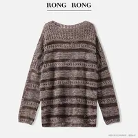溶溶J【画森如雾】RONGRONG绵羊毛山羊绒莱赛尔花纱镂空针织衫25860
