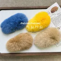 【阿敲】A2161~秋冬发卡毛绒芒果核发夹獭兔毛毛侧边bb夹-麦穗头饰