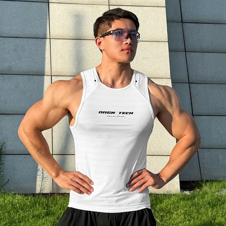 ORGN速干背心男运动紧身夏季T恤冰丝凉感健身衣跑步网眼无袖坎肩