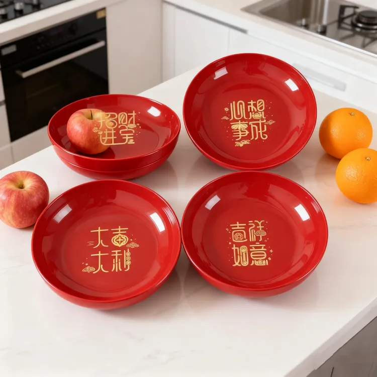 【乔迁之喜高品质水果盘】红色干果糖新居搬家入宅新年喜庆装饰果盘