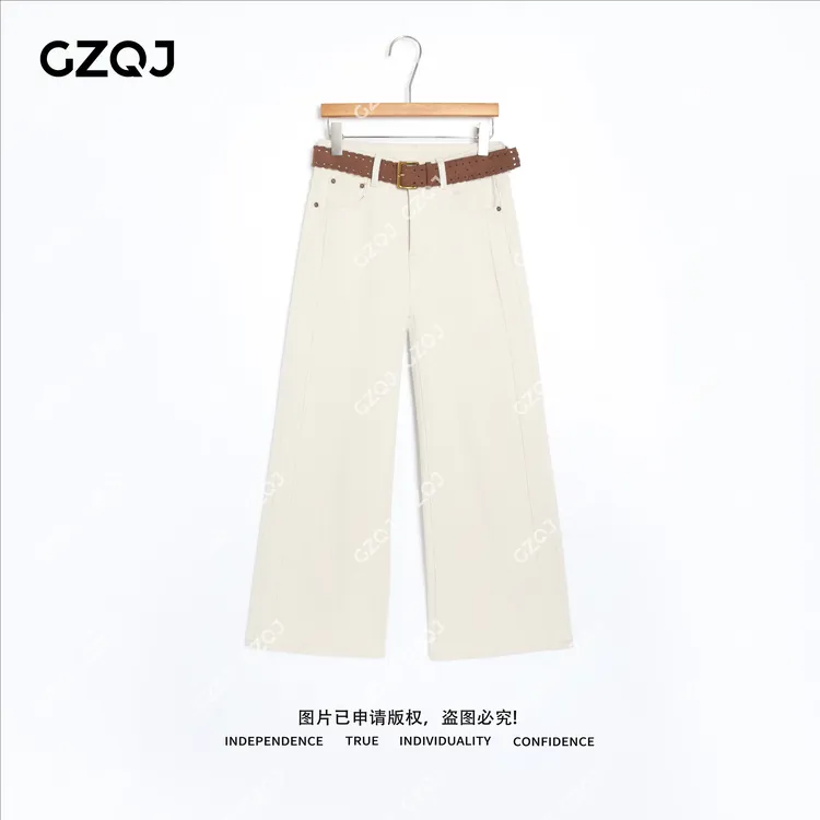 老琴私服【奶油神裤】加绒有弹高腰直筒百搭时尚牛仔裤女冬款  7178