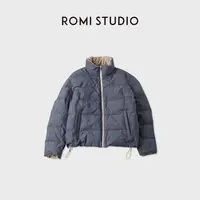 ROMI STUDIO90白鹅绒正反两穿牛仔+灯芯绒秋冬羽绒服RWCWW86391