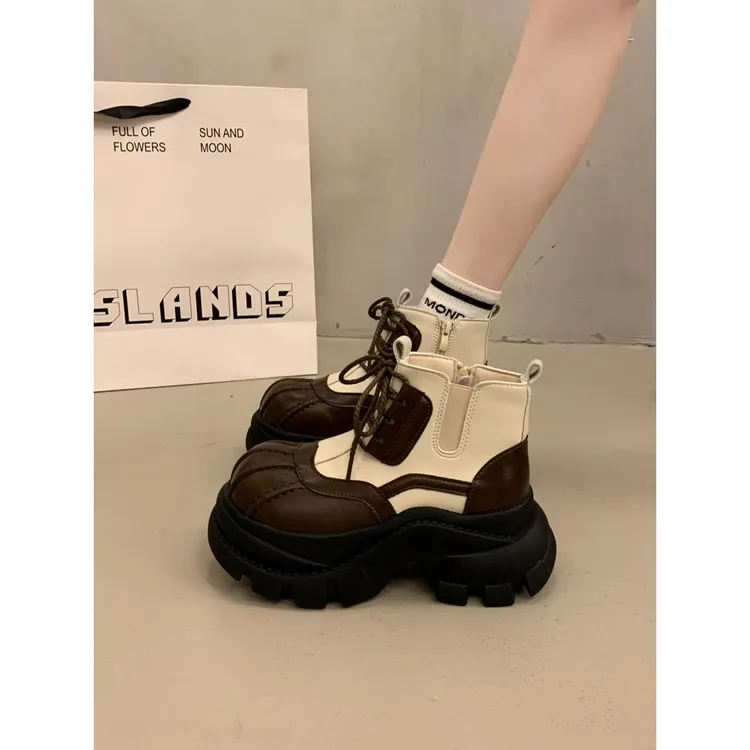 女小个子短款马丁靴覆古英伦风增高马丁靴女2025秋冬新款爆款网红