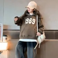 【米果妈】儿童2025春季新款数字字母连帽卫衣B0358