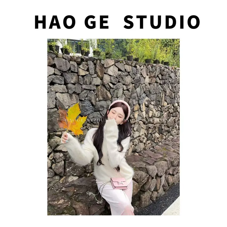 浩哥严选●奶昔白月光HGQ5MY3739A羊绒混纺毛衣预