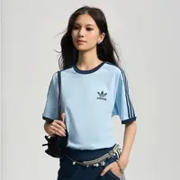 阿迪达斯官方三叶草纯棉运动上衣圆领短袖T恤男新款JN7018