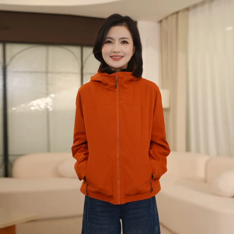 【加绒加棉冲锋衣】枫竺阿楠anan连帽松紧下摆长袖外套秋冬户外衣