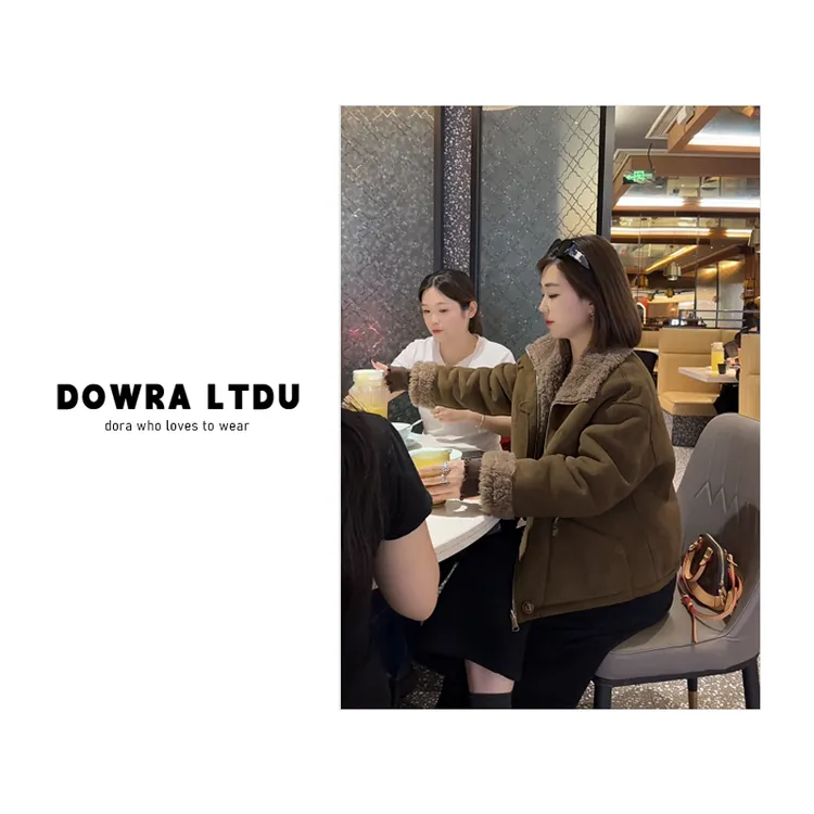 朵拉A【松茶可可】100羊毛外套2025年冬季新款翻领纯色长袖147-5277