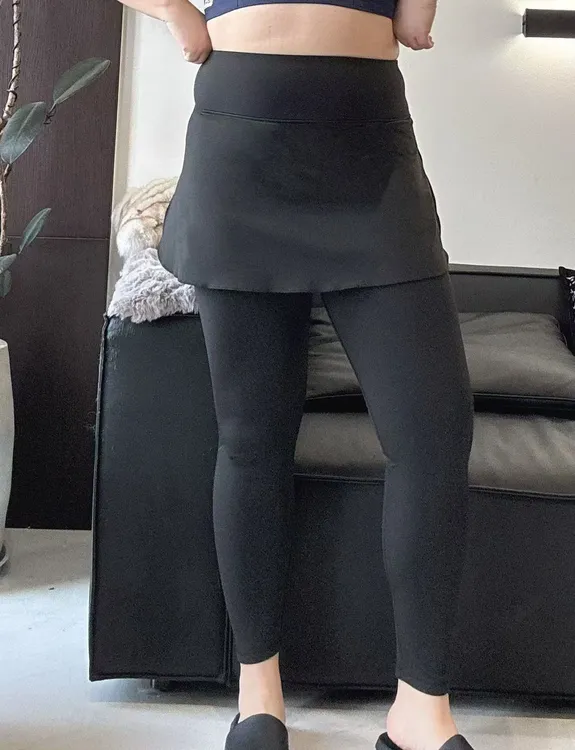 秋冬（云感加绒）加厚高腰大码假两件裙裤kz-955