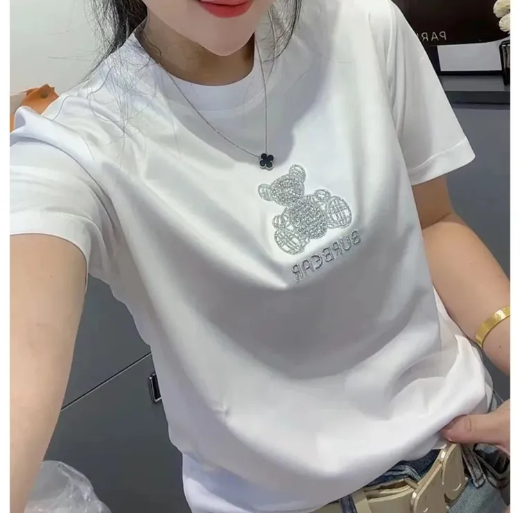 《W上瘾T》夏季新款5797时尚图案T恤短袖休闲百搭圆领女装打底上衣