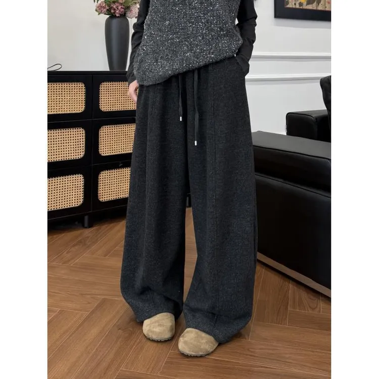 DALIANSU/大脸酥4736【云朵裤】秋冬慵懒风云朵弯刀裤（男女同款）