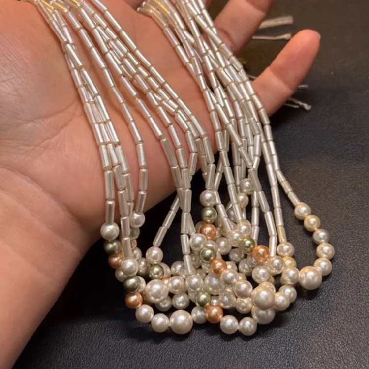 非金属仿珍珠项链 手工diy项链 贝珠项链diy半成品散珠