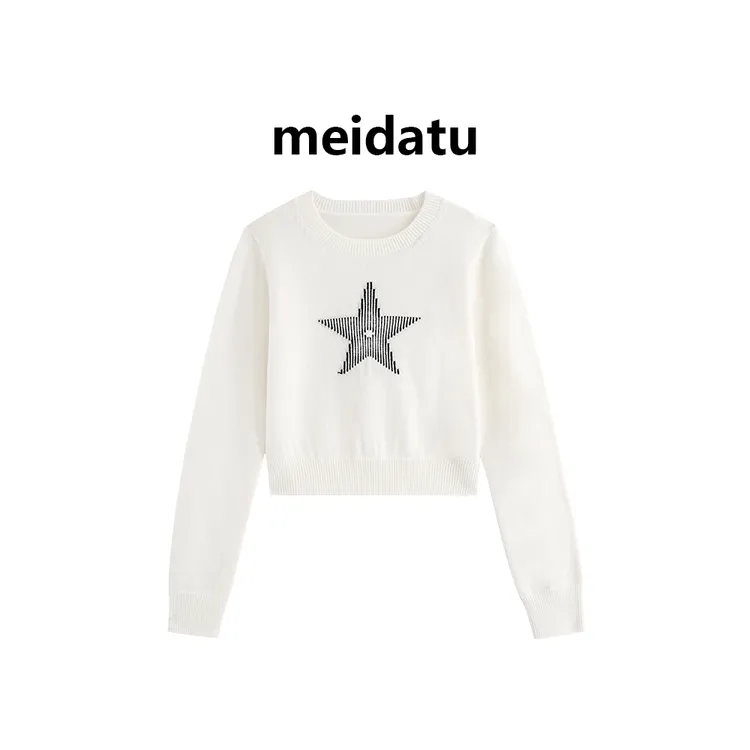 美哒兔（幸运星）冬季简约短款五角星毛衣cm991-J