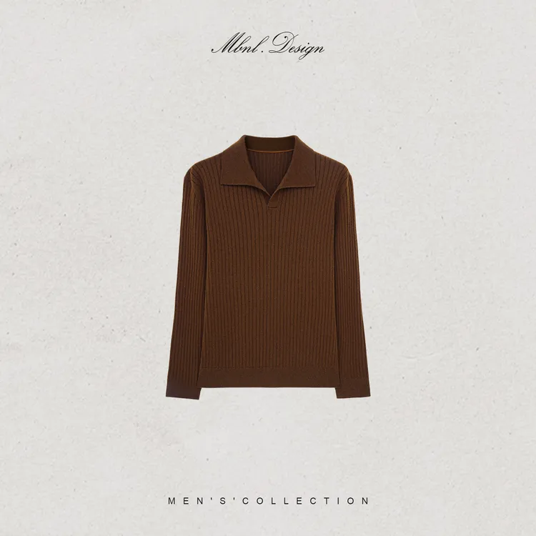 MBNL-F「Rib Knit」秦磊男装德国进口机器羊毛混纺Polo衫LL-WSY1149