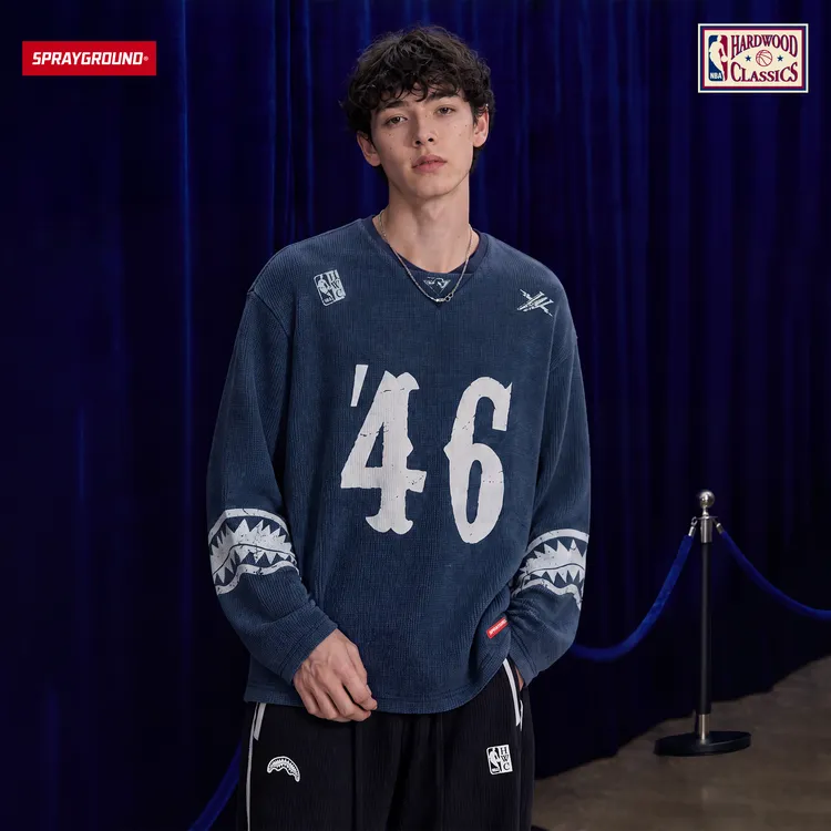 SPRAYGROUND I NBA HWC联名系列鲨鱼嘴长袖T恤美式GC NE230331