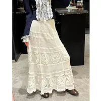 RUIRUI瑞25ss【重工钩花针织裙】早秋时尚休闲半身裙BSQ1198R