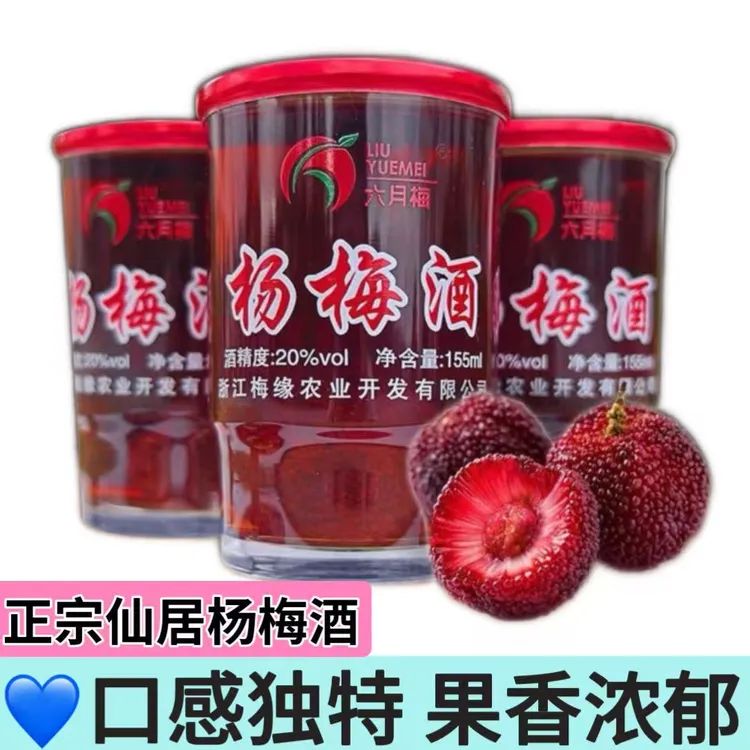 浙江杨梅酒正宗仙居特产杨梅果酒微醺梅子酒小瓶果酒100%纯杨梅酒
