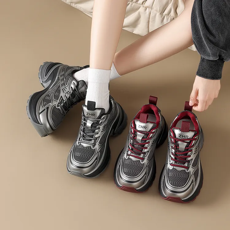 ZHR/则则安可拉红厚底老爹鞋2025春季新款百搭增高运动休闲鞋QT18