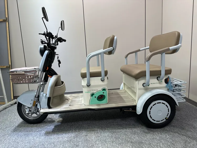 新款豪华加大双排三轮客货两用接送孩子电动三轮