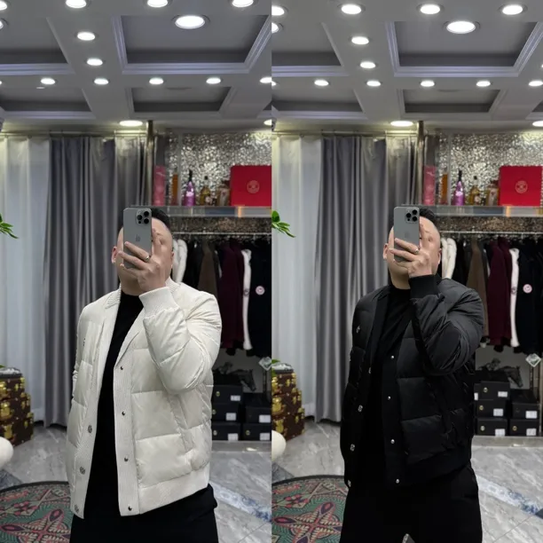 【三叔·潮流】时尚高定男士雅痞拼接提花针织休闲羽绒服外套25519