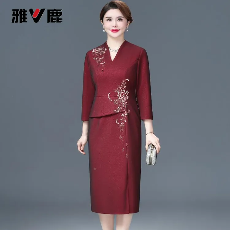 雅鹿优选高端大气喜婆婆婚宴装2025新款春季高档气质妈妈妈妈秋装