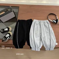 T25Q121秋款长裤运动风休闲百搭韩版灰色卫裤男童女童宝宝儿童