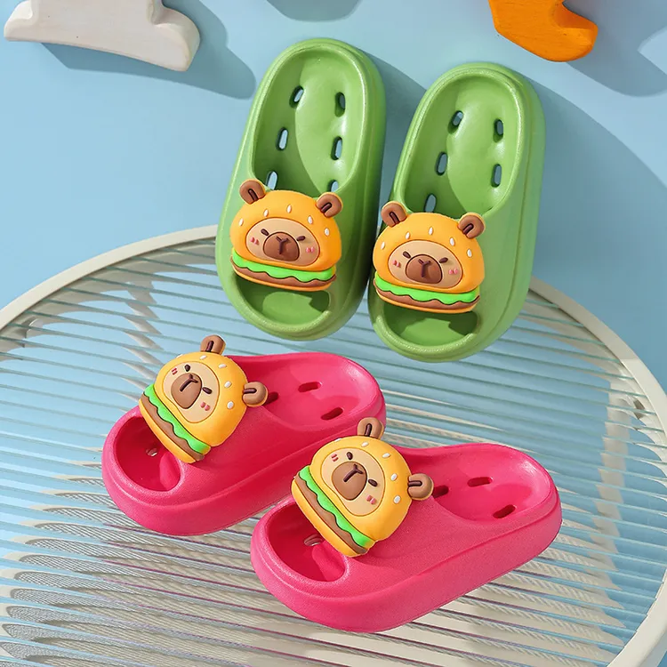 卡皮巴拉拖鞋夏季儿童漏水凉男女童中大童亲子踩屎感宝宝洗澡凉拖
