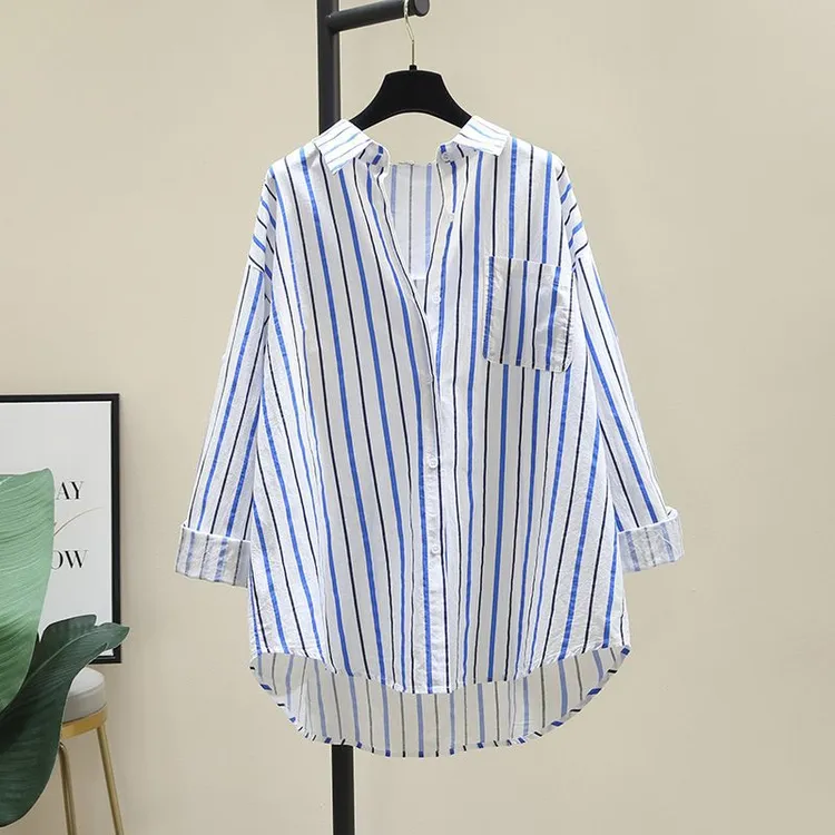 洗一春夏防紫外线粉色条纹衬衫女欧货时尚外穿休闲开衫条纹外套