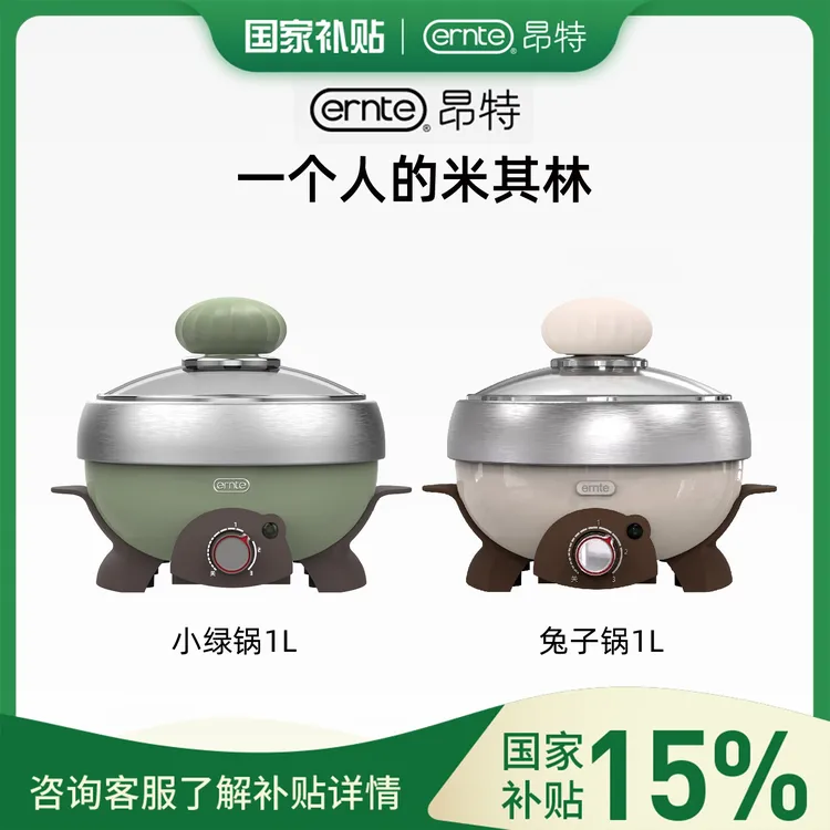 ERNTE昂特明星同款1升2升3升小绿锅和兔子锅家用电煮锅多功能锅