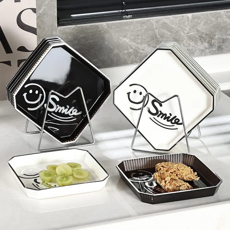 轻奢食品级吐骨碟家用2022新款餐桌垃圾盘碟吐骨头残渣盘碟子盘子