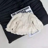 【现货】重工刺绣秋款新款女童宝森系重工刺绣圆领斜襟甜美长袖外套