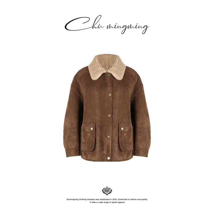 【CHU/2025SSNEW】《摩卡》麂皮绒绵羊毛外套OS2504