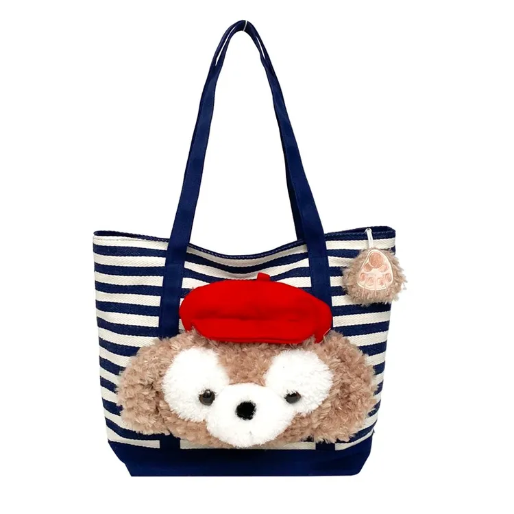 Scarlet Wong条纹帆布包包女春夏新款大容量休闲外出通勤托特包包