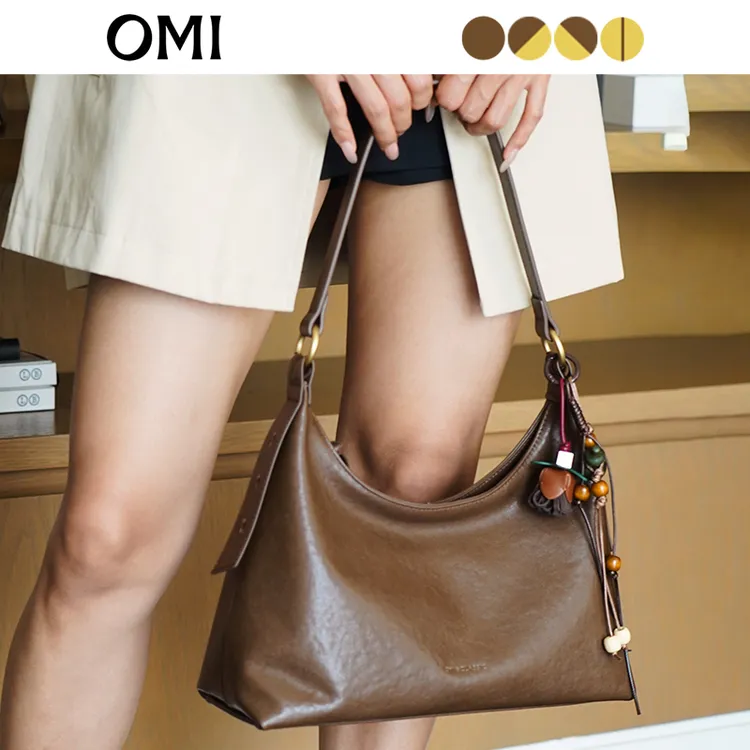 OMI/欧米新款植鞣头层牛皮hobo包单肩托特包单肩包腋下经典百搭
