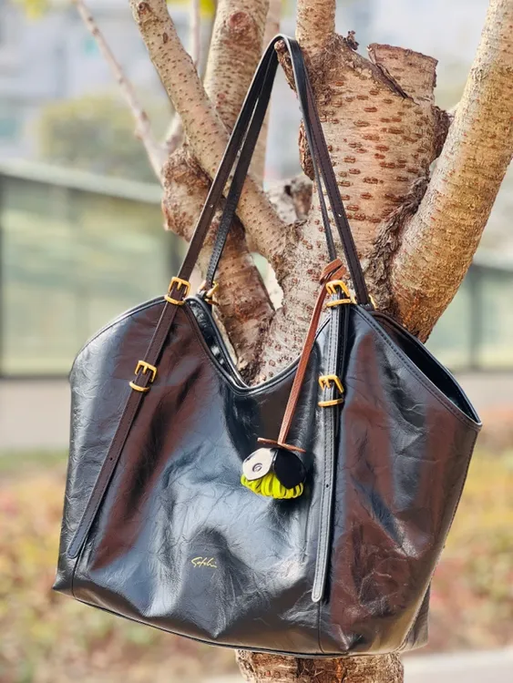 复古托特包耐脏单肩包布包休闲水桶包百搭小众通勤女士肩包