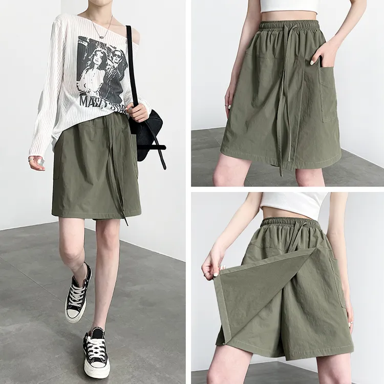 原纱防晒短款工装裙裤女夏薄款2025新款设计感美式显瘦半身裙裤