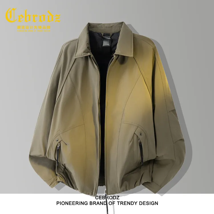 法国Cebrodz男百搭休闲风秋冬季羽绒服短款简约宽松男士外套纯色