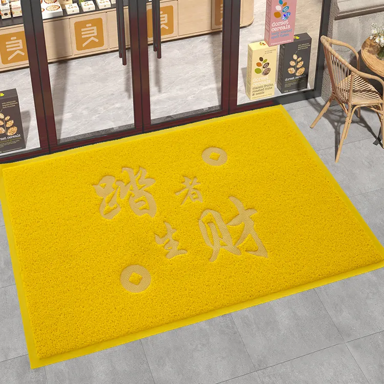 黄色欢迎光临地垫定制商用酒店门口迎宾地毯入户门垫脚垫进门防滑